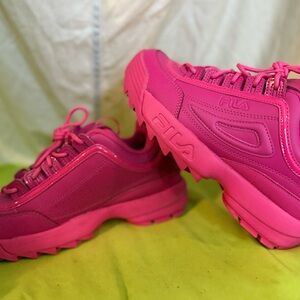 Fila pink high top sneakers, platform size 7 1/2 worn twice